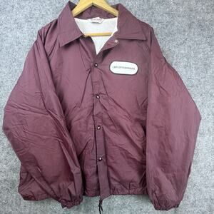 VTG WearGuard Coach Jacket XL Burgundy Logo LWN Enterprises Snap Y2K 90s Station